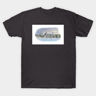 Auckland Skyline - Milford Beach T-Shirt